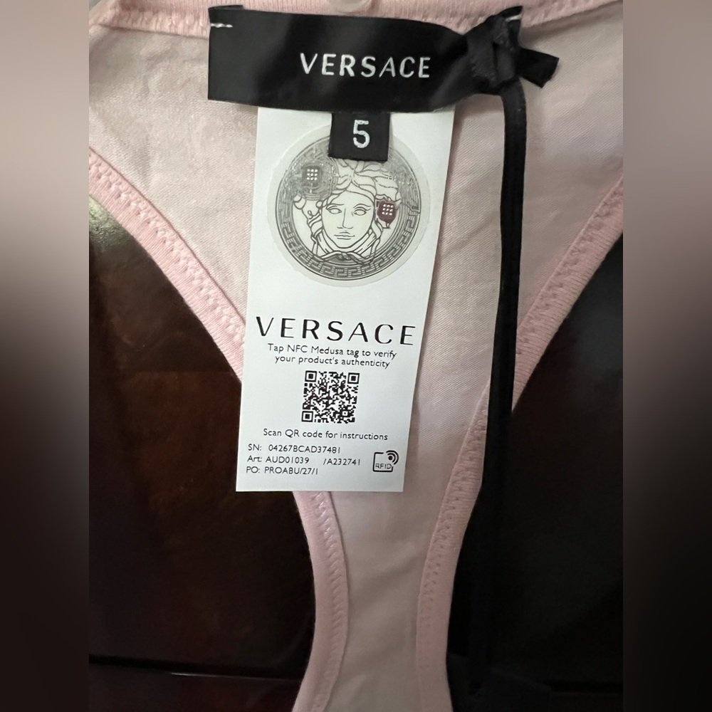 NWT Versace Pink and Gold Sports Bra with Greca Elastic Band - Picture 4 of 7